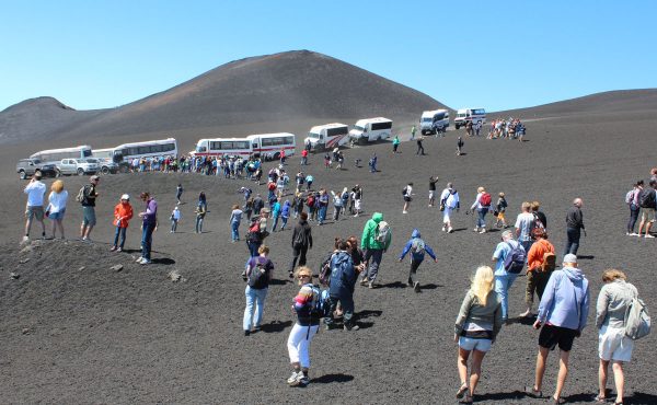 Cable railway journey to the top of Mount Etna