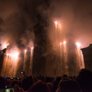 Silvester in Ferrara,  mit der Entzündung des Schlosses Estense